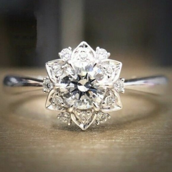 Jewelry - *New Halo Diamond White Sapphire Ring